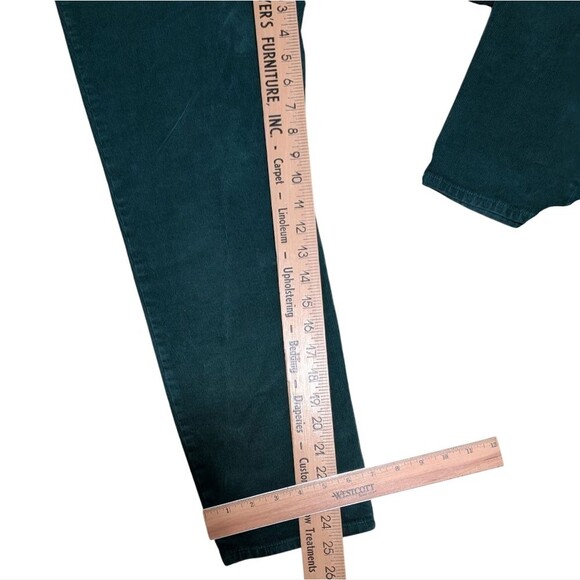 J. Crew Vintage straight corduroy pant dark green zip high rise stretch 31P - Picture 7 of 11